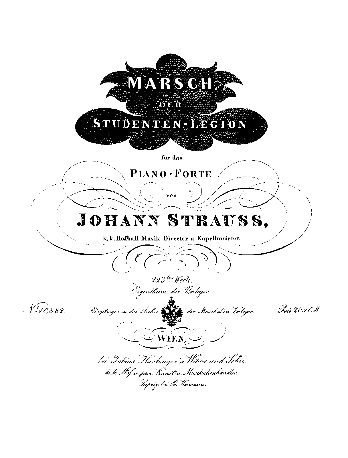 Marsch der Studenten-Legion, Op.223