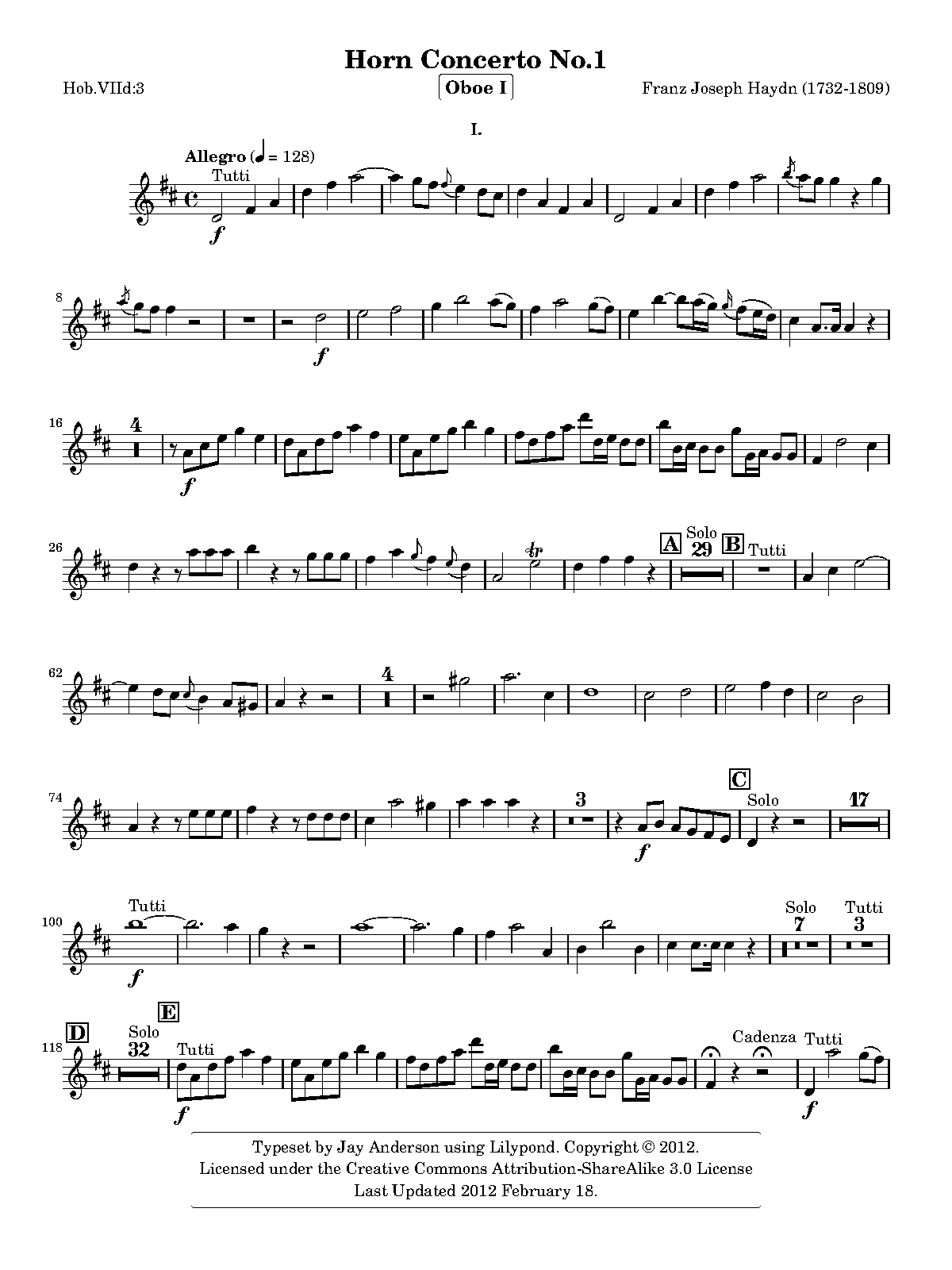 Horn Concerto No.1 in D major, Hob.VIId3 (Haydn, Joseph) IMSLP