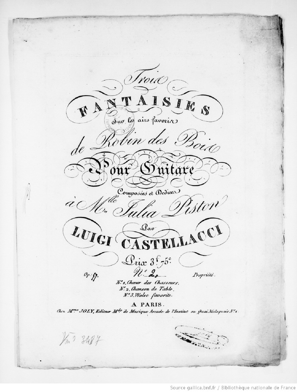 3 Fantaisies sur les airs favoris de Robin des Bois pour Guitare No.2