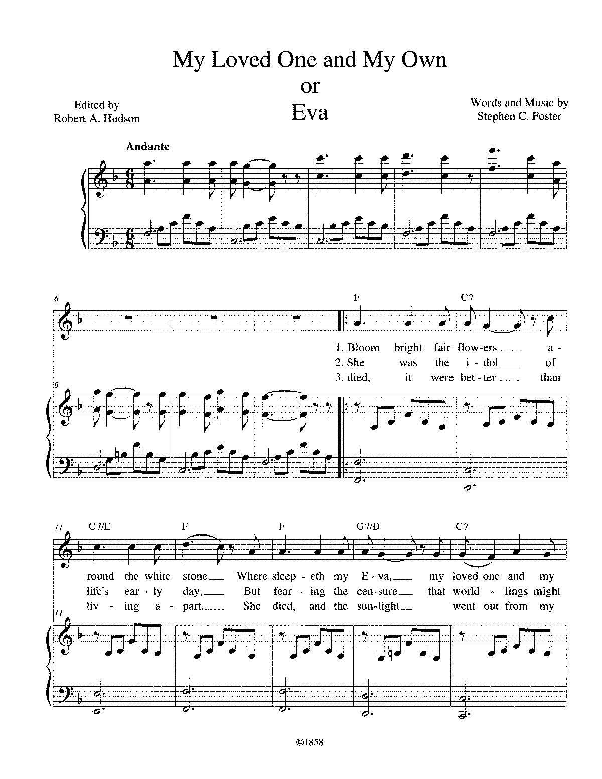 My Loved One and My Own (Foster, Stephen) - IMSLP: Free Sheet Music PDF ...