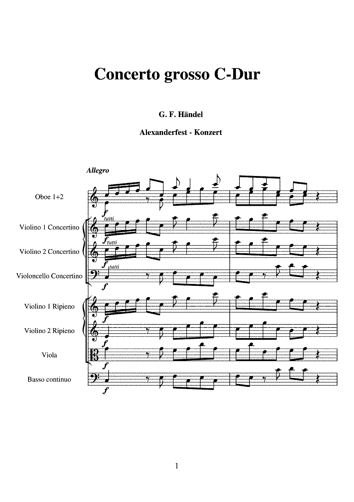 Кончерто гроссо это. Гендель Кончерто гроссо Ноты. Кончерто гроссо 1 Ноты. Оркестр Кончерто-гроссо. Гендель до мажор.
