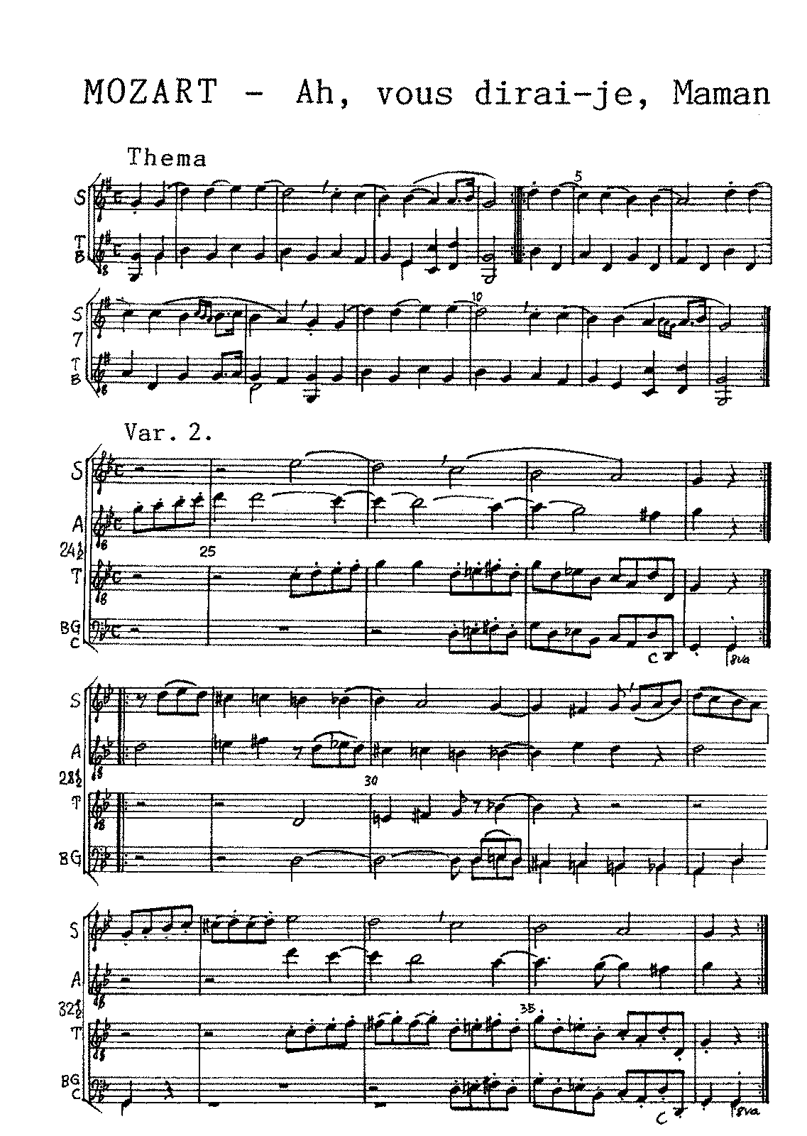 12 Variations On "Ah, Vous Dirai-je Maman", K.265/300e (Mozart ...