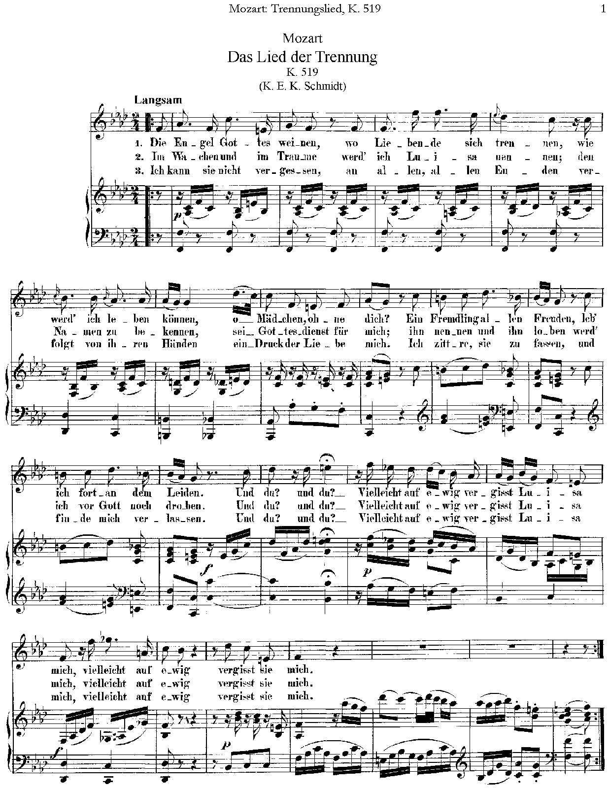 Das Lied der Trennung