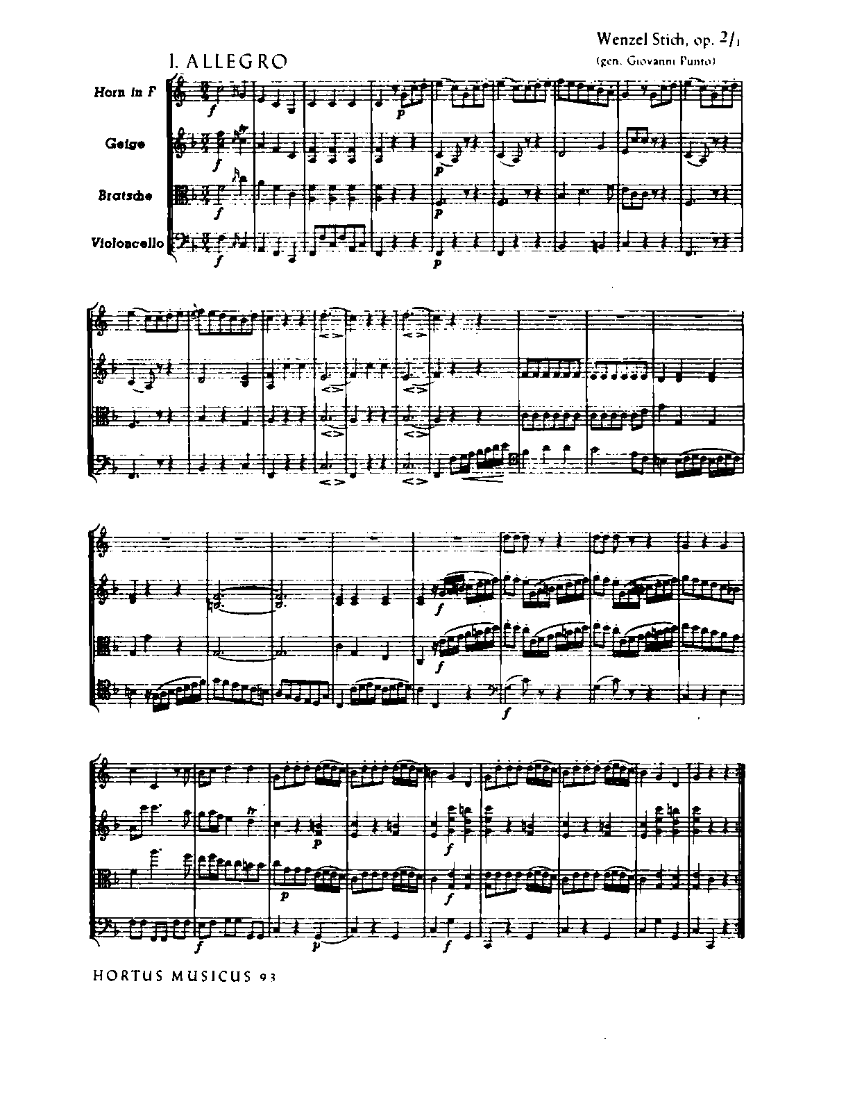 6 Quartets for Horn and Strings, Op.2 (Punto, Giovanni) IMSLP