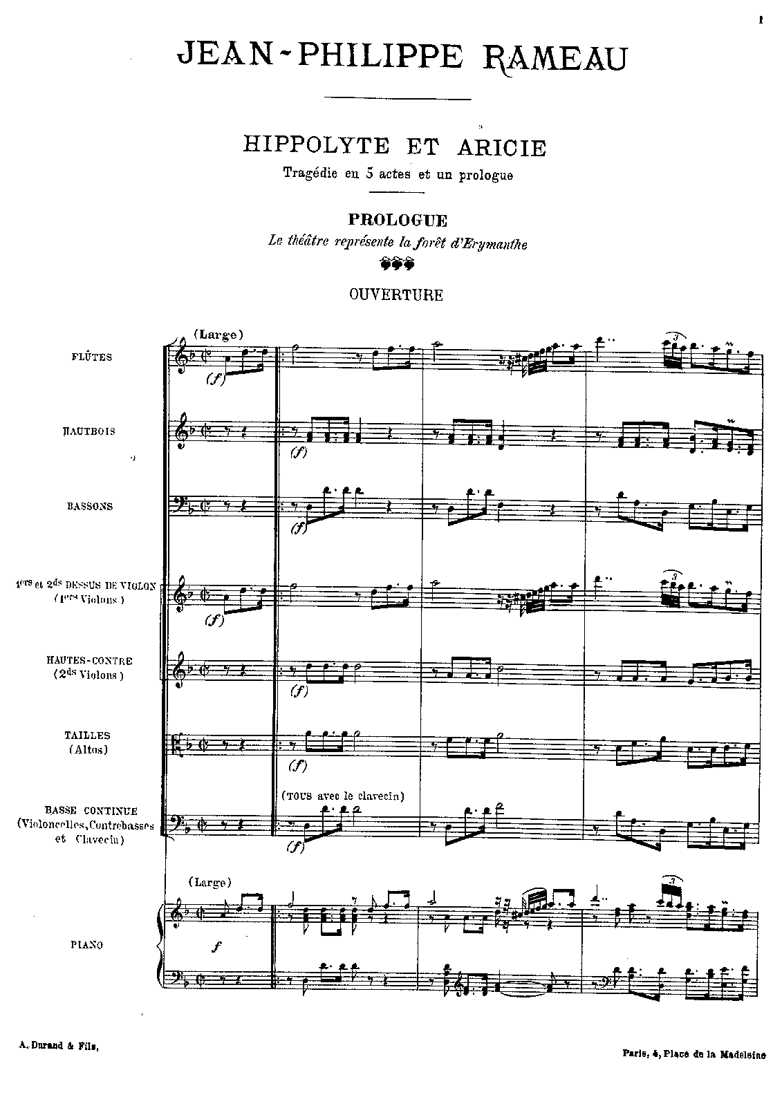 Пролог ноты. Hippolyte et aricie рамо. рамо молоточки ноты.