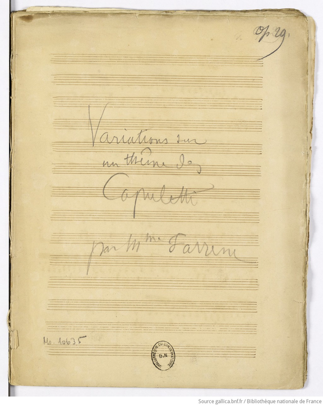 Variations sur un thème des Capuleti de Bellini