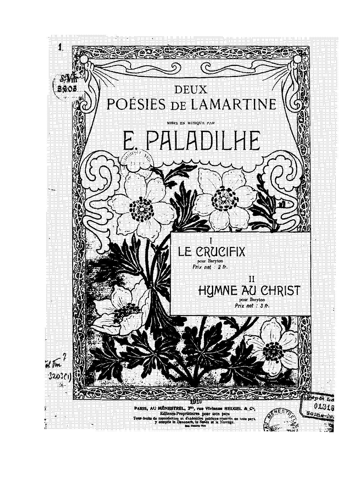 2 Poésies de Lamartine (Paladilhe, Émile) - IMSLP