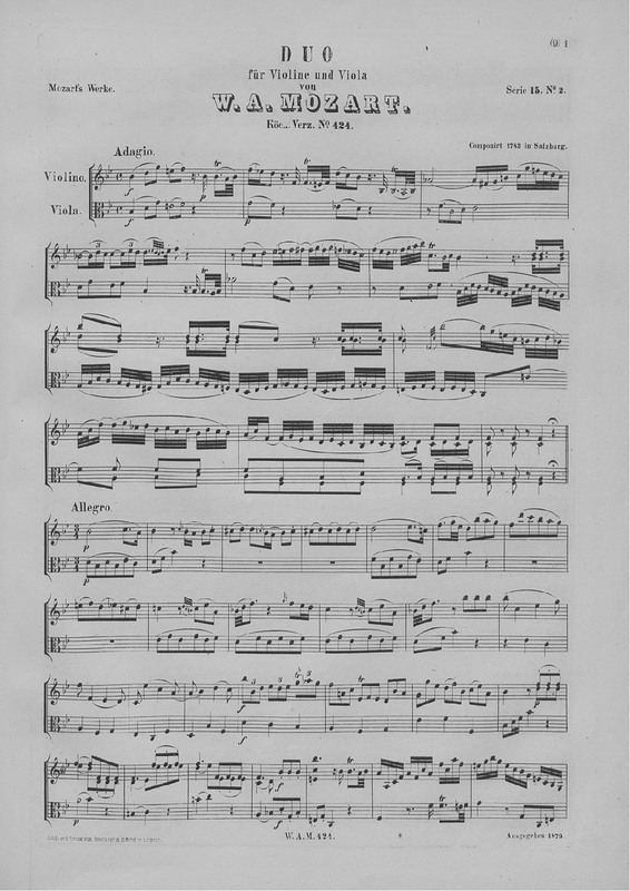 Duo for Violin and Viola in B-flat Major