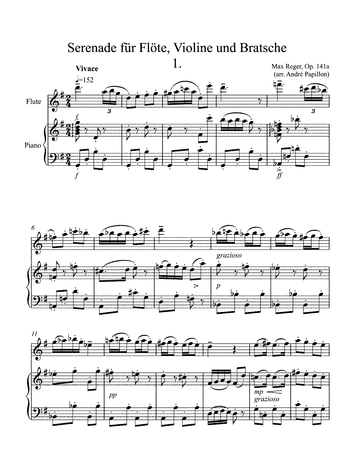 Serenade, Op.141a (Reger, Max) - IMSLP: Free Sheet Music PDF Download