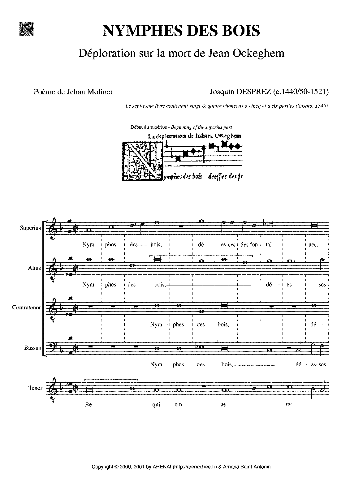 Nymphes des bois (Josquin Desprez) - IMSLP: Free Sheet Music PDF Download