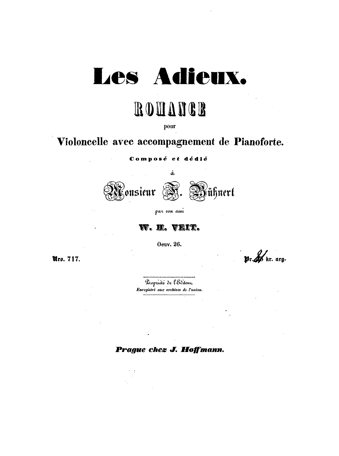 Les adieux, Op.26 (Veit, Václav) - IMSLP