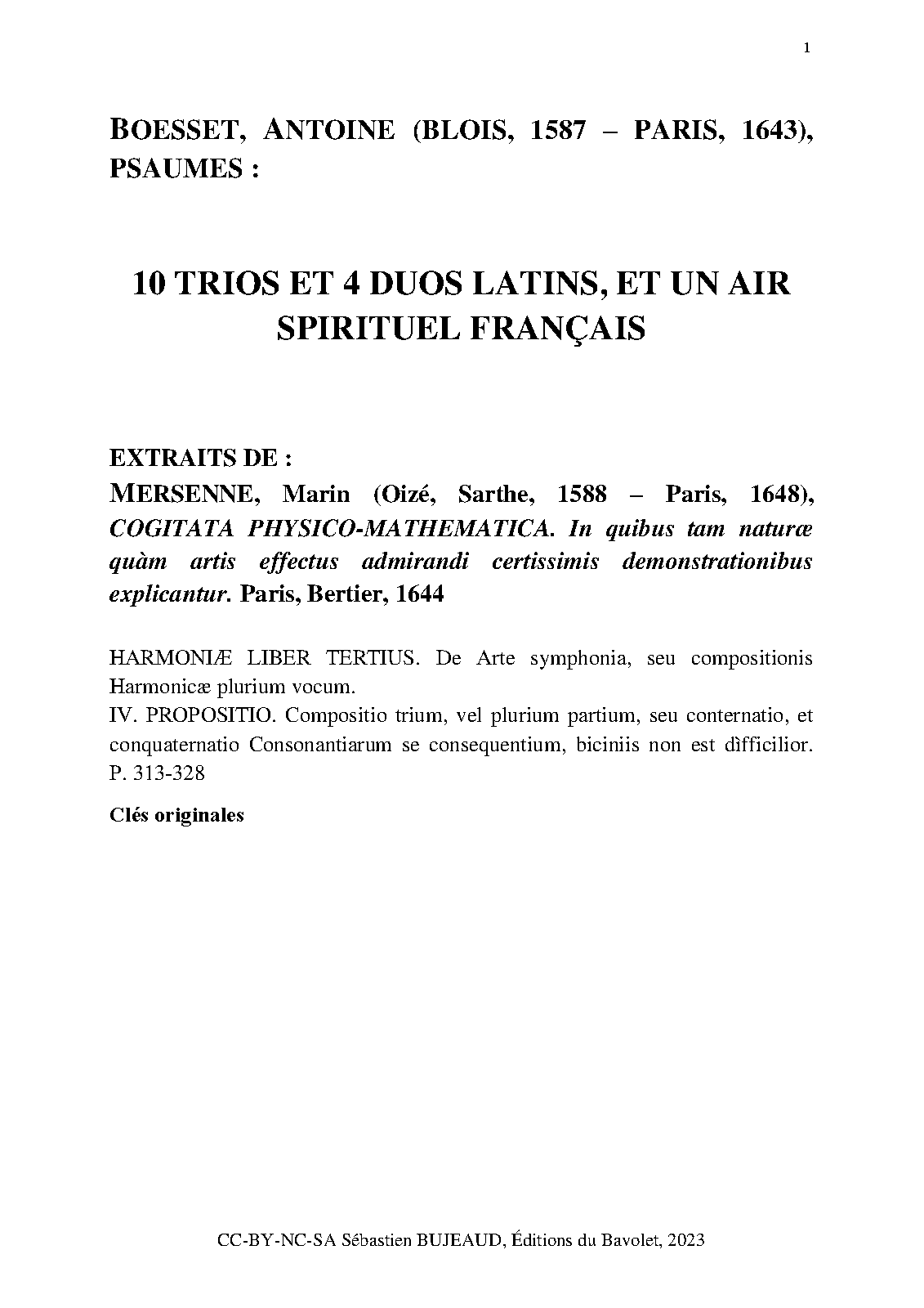 10 Trios, 4 Duos and 1 Spiritual Song, on the 12 Modes