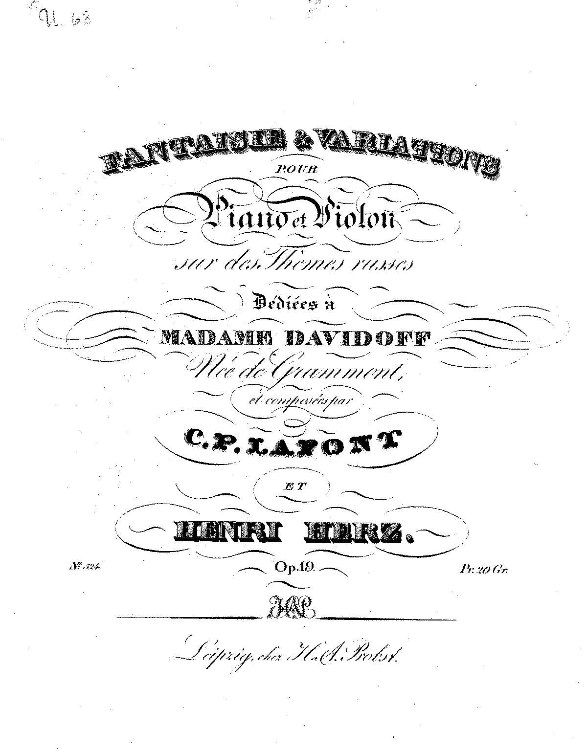 Fantaisie et variations, Op.19 (Lafont, Charles Philippe) - IMSLP
