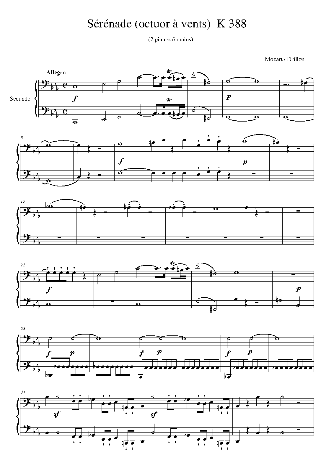 Serenade in C minor, K.388∕384a (Mozart, Wolfgang Amadeus) IMSLP