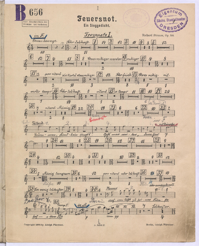 File:PMLP52415-Strauss Feuersnot, Op.50 (SLUB) - Trumpet 1 (F,A,Bb,D,E,C).pdf
