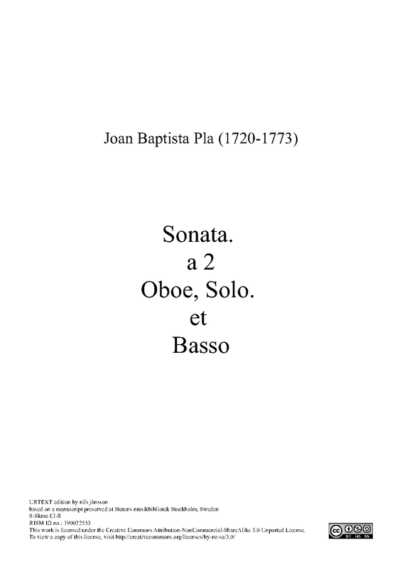 Oboe Sonata in C minor (Pla, Joan Baptista) IMSLP