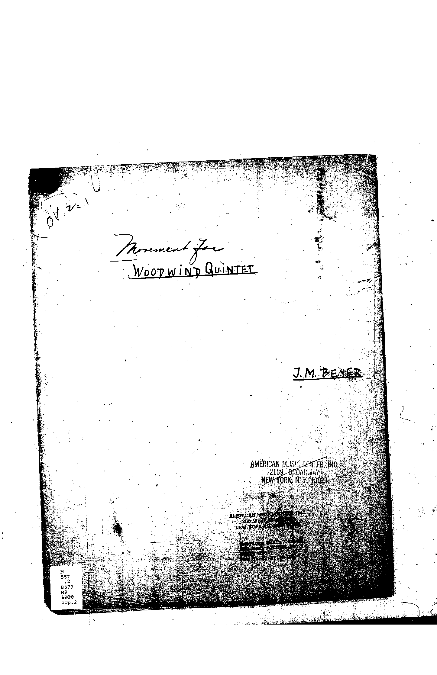 Movement for Woodwind Quintet (Beyer, Johanna) IMSLP