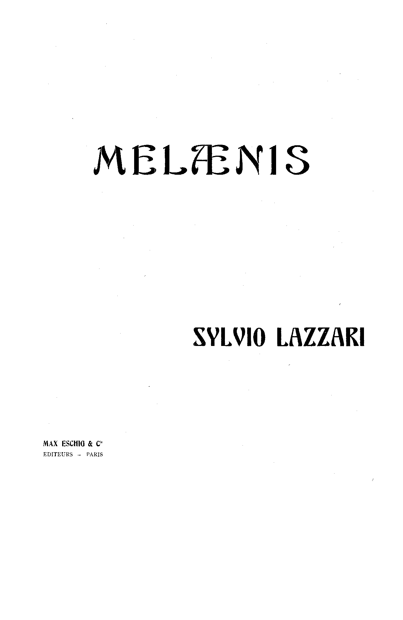 Melænis (Lazzari, Sylvio) IMSLP