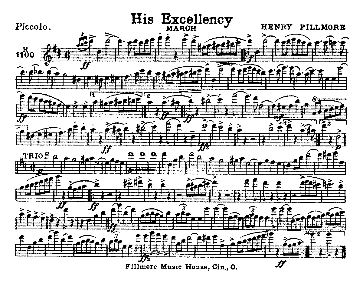 His Excellency (Fillmore, Henry) IMSLP