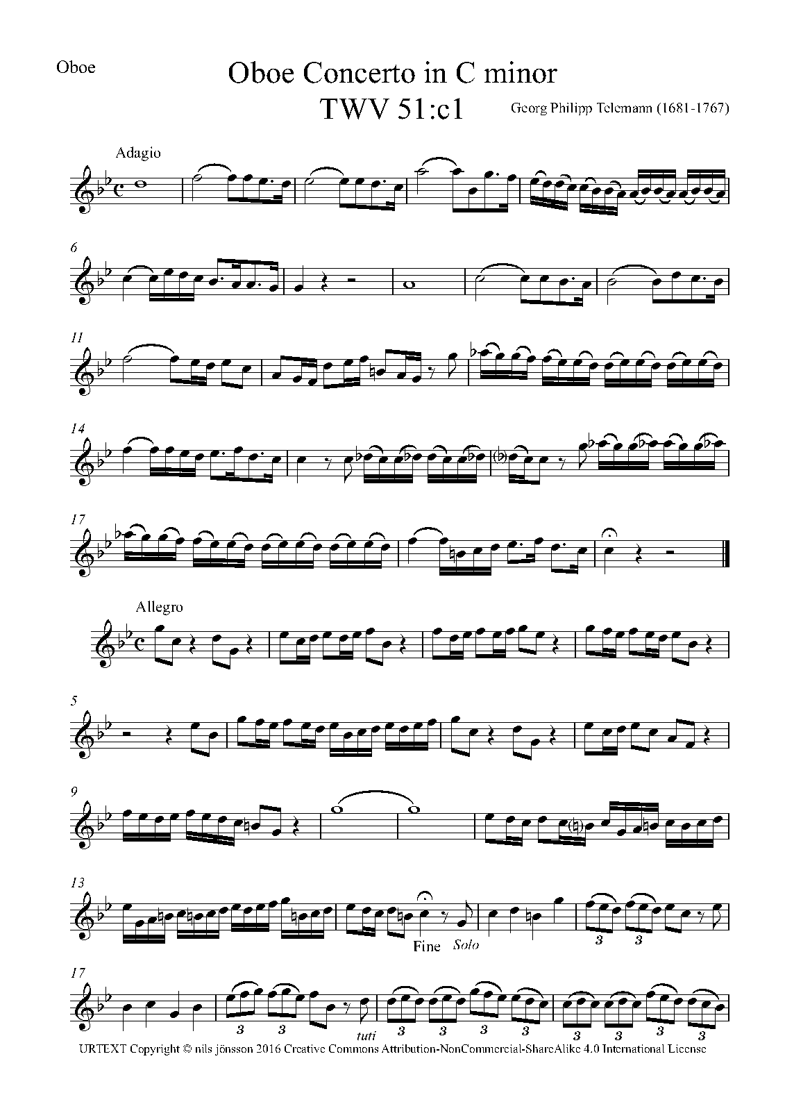 Oboe Concerto, TWV 51c1 (Telemann, Philipp) IMSLP