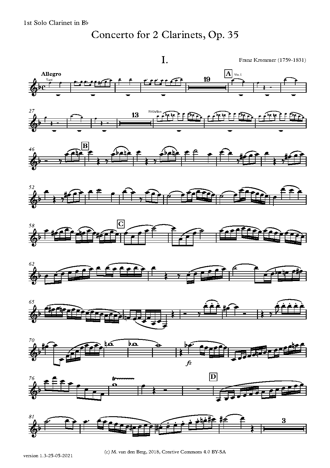 Concerto No.1 for 2 Op.35 (Krommer, Franz) IMSLP