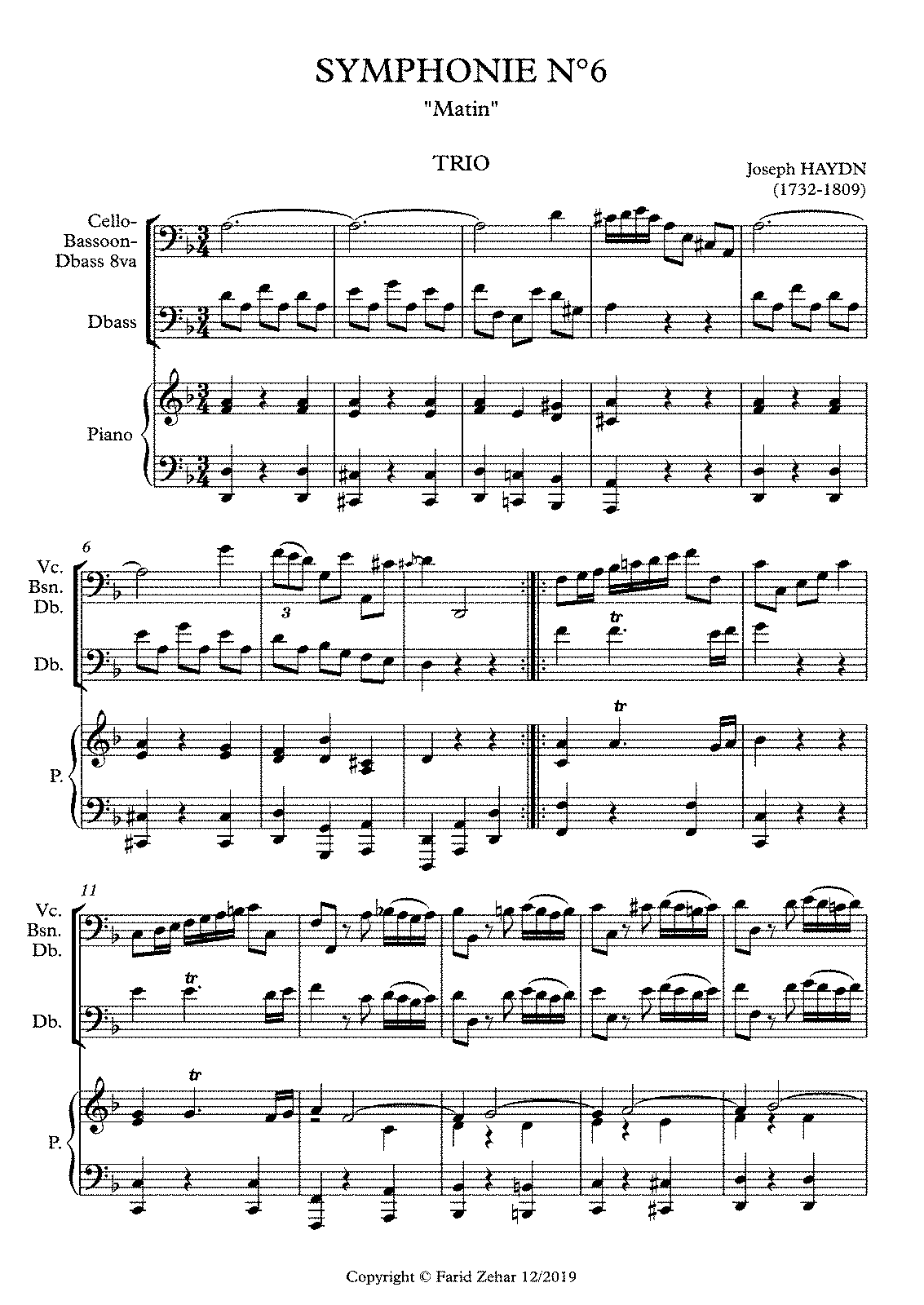 Symphony No.6 in D major, Hob.I:6 (Haydn, Joseph) - IMSLP: Free Sheet ...