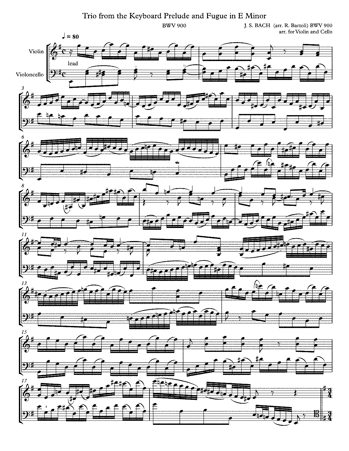 Prelude and Fughetta in E minor, BWV 900 (Bach, Johann Sebastian ...