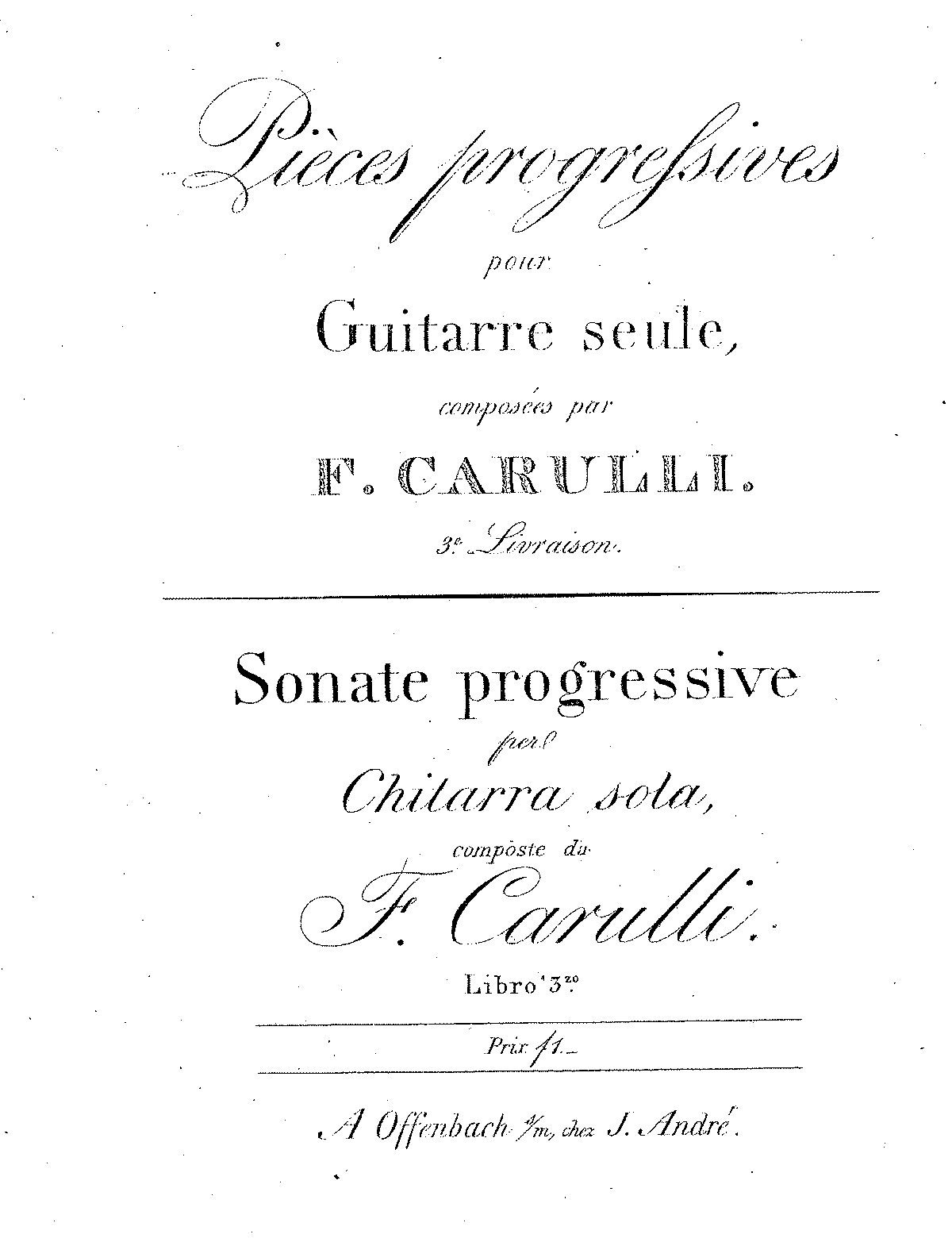 Pièces Progressives Pour Guitarre Seule (Carulli, Ferdinando) - IMSLP