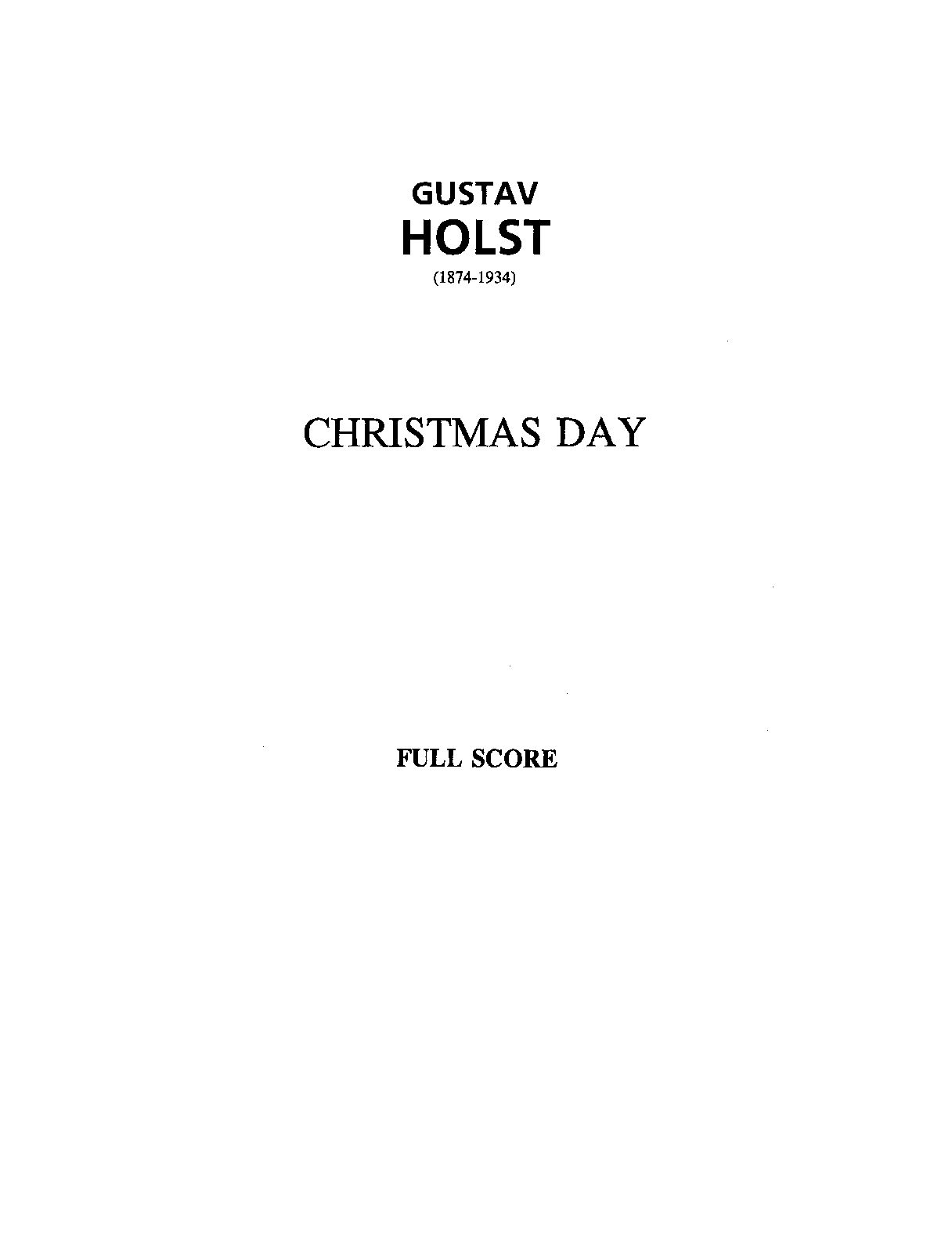 Christmas Day (Holst, Gustav) - IMSLP: Free Sheet Music PDF Download