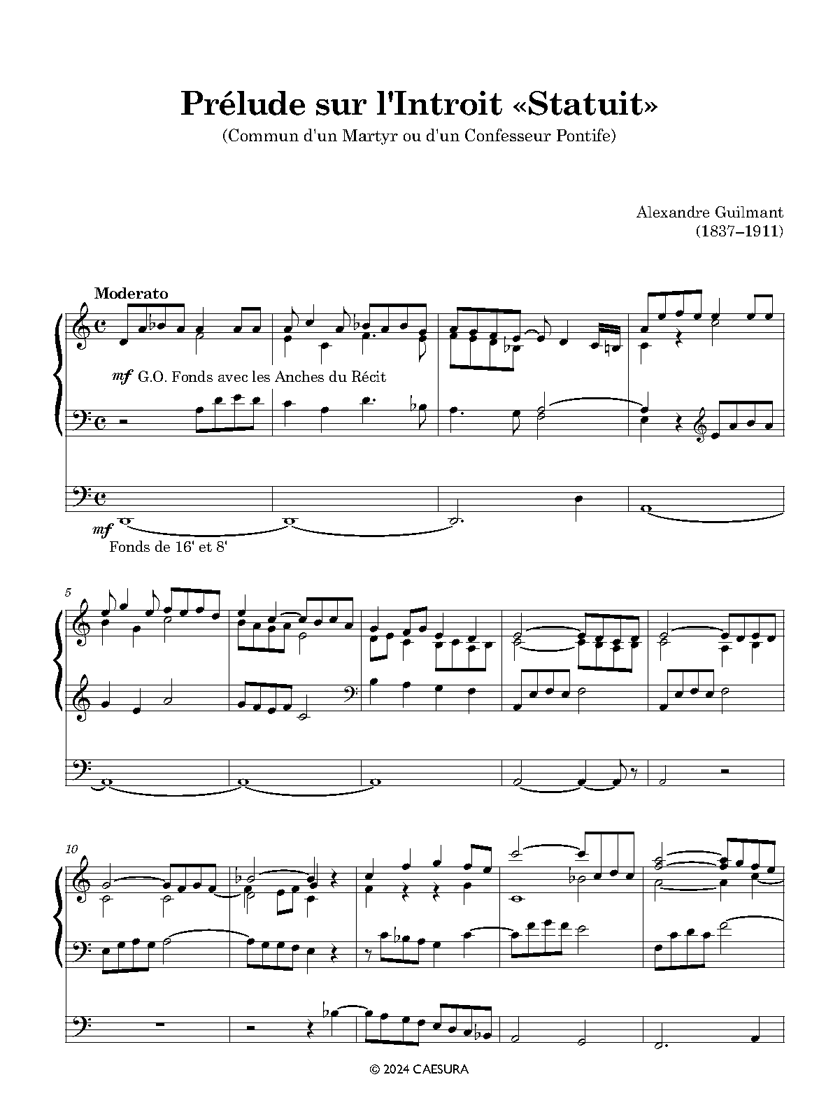 Prélude Sur L'Introit Statuit (Guilmant, Alexandre) - IMSLP