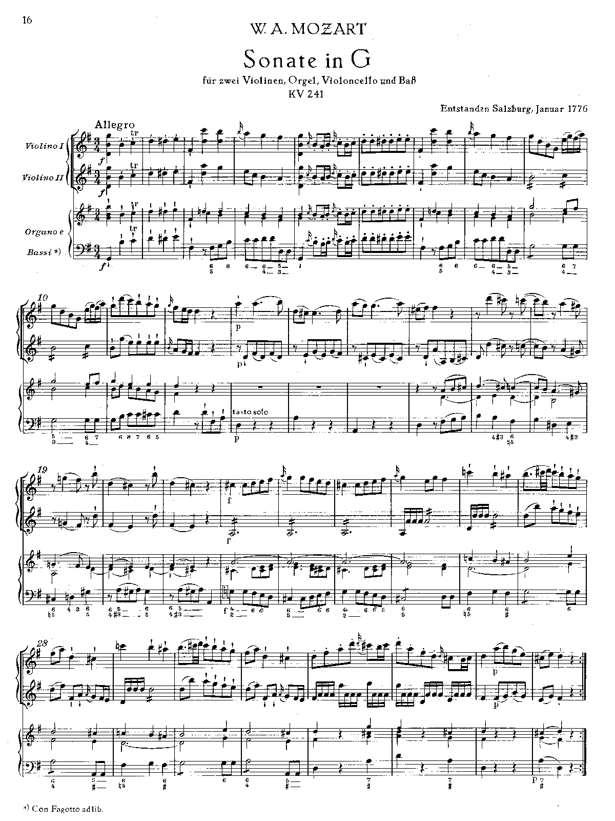 Church Sonata in G major