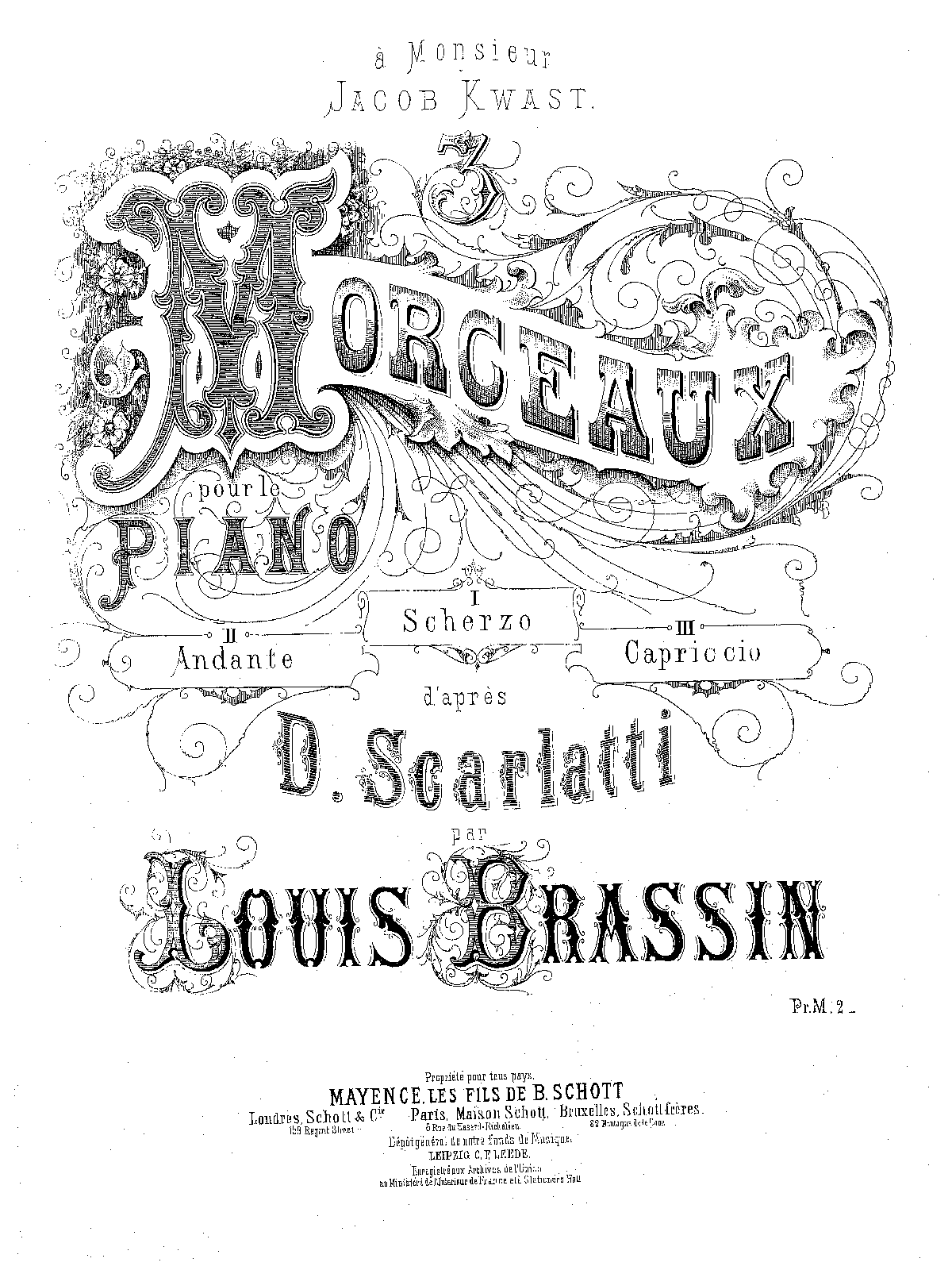 3 Morceaux pour le Piano d’après D. Scarlatti