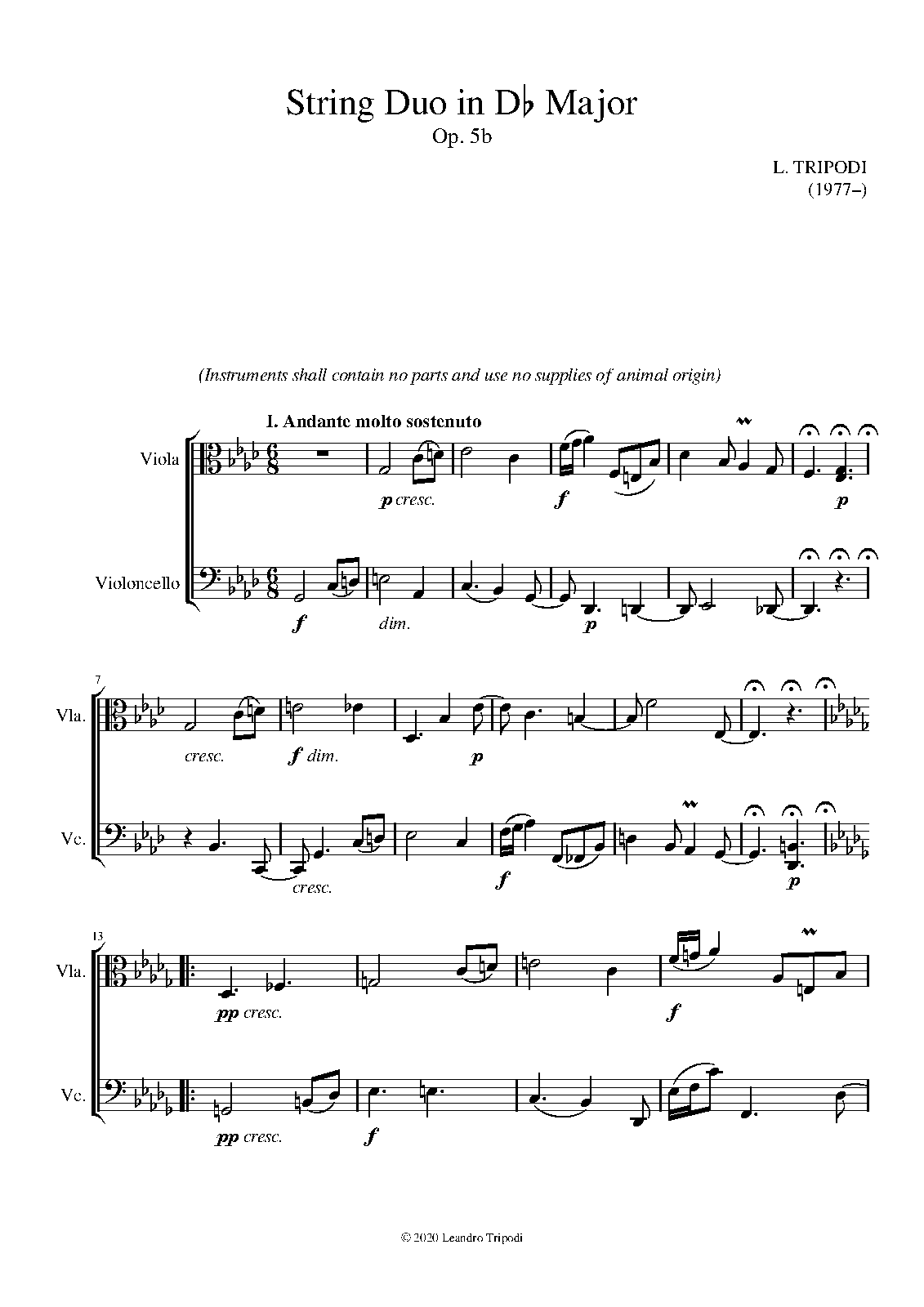 String Duo in Dflat major, Op.5b (Tripodi, Leandro) IMSLP