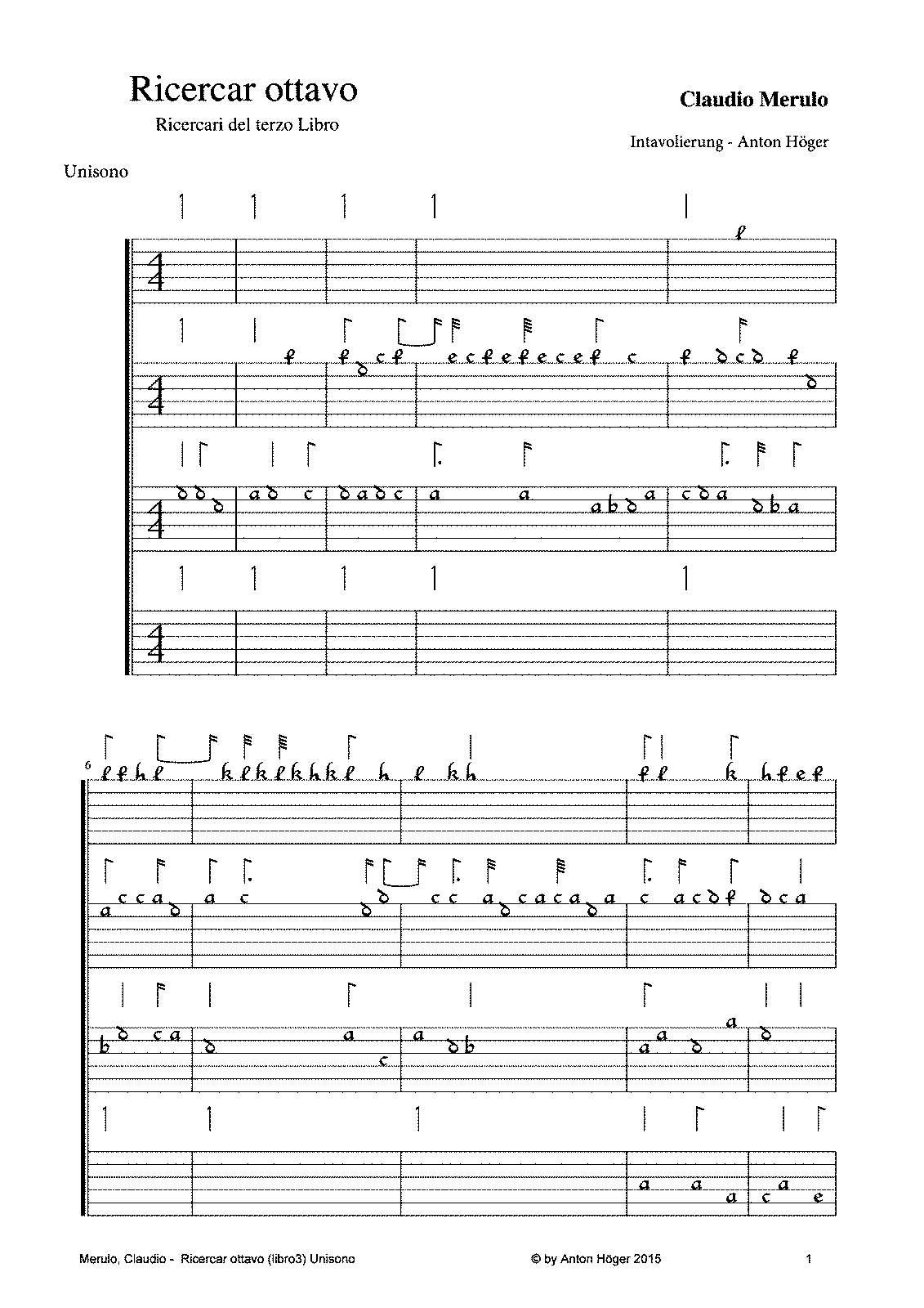 Ricercari da cantare, Libro 3 (Merulo, Claudio) - IMSLP