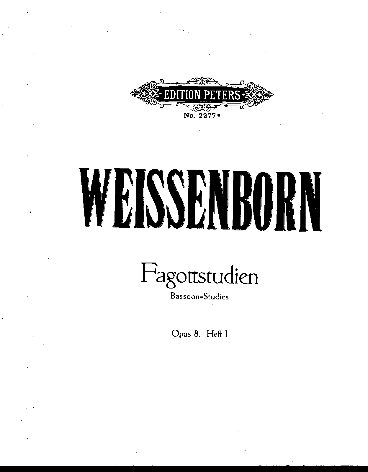Bassoon Studies, Op.8 (Weissenborn, Julius) IMSLP Free Sheet Music