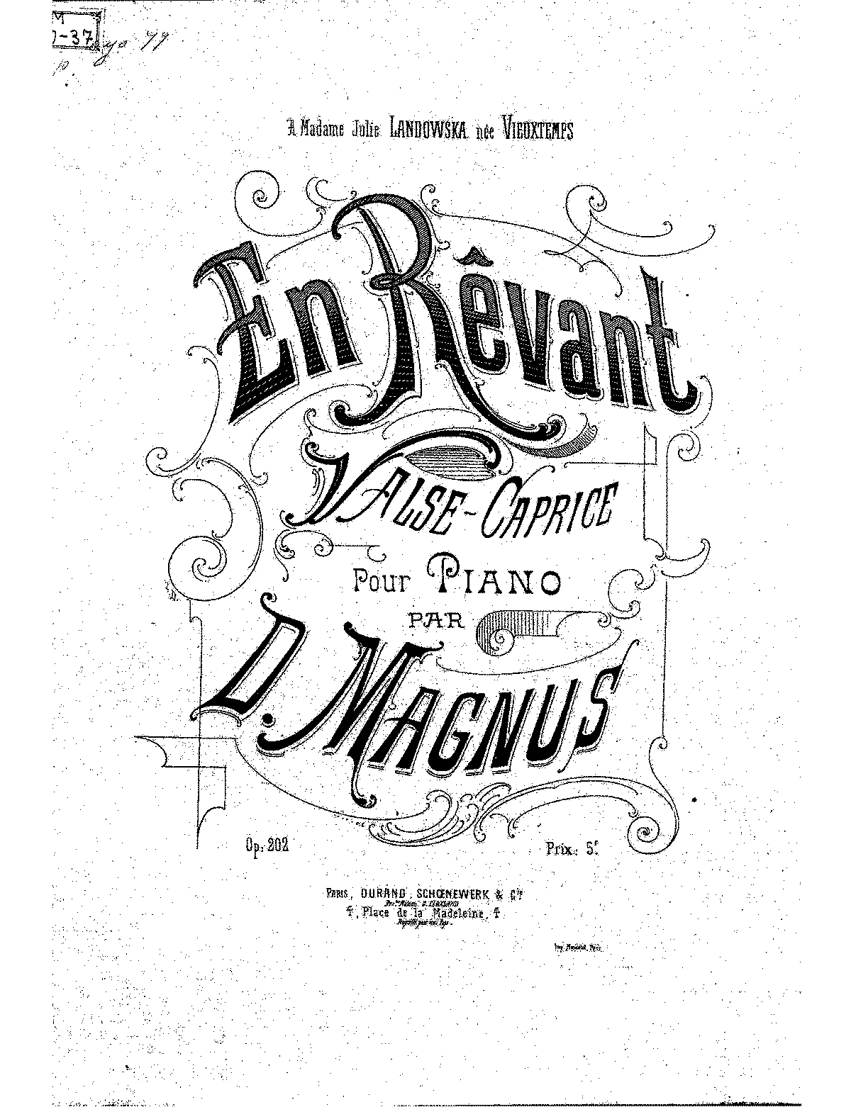 En rêvant, Op.202 (Magnus, Desiré) - IMSLP