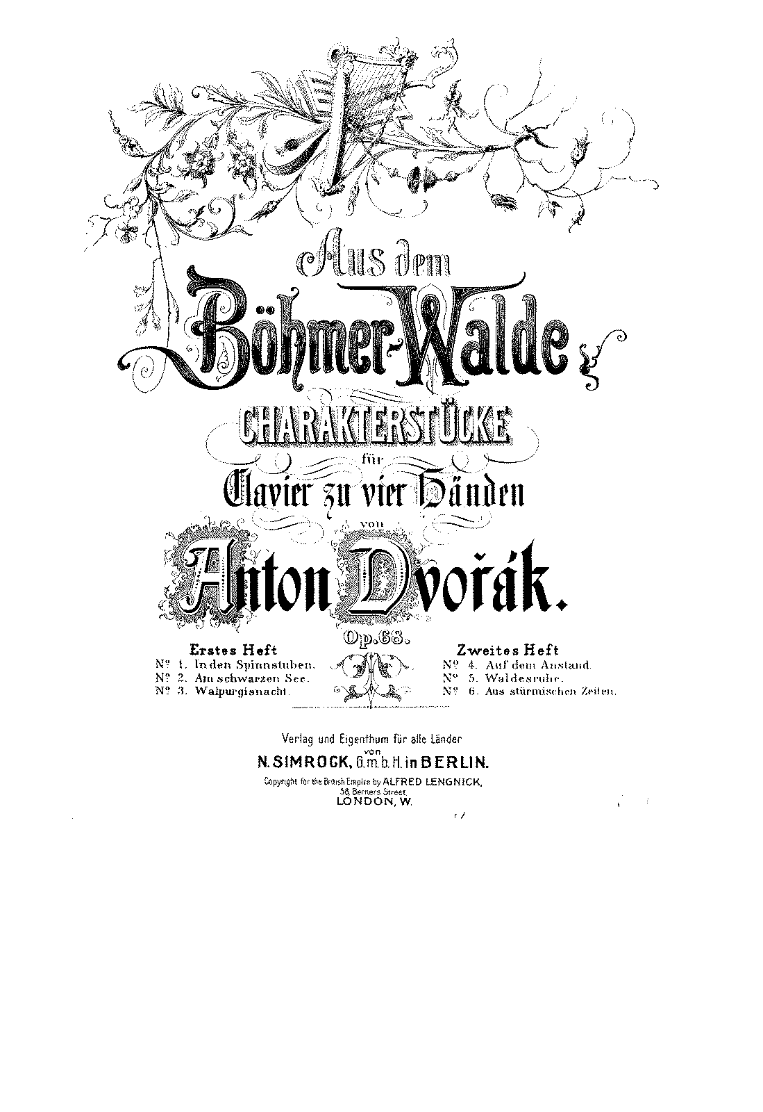 From the Bohemian Forest, Op.68 (Dvořák, Antonín) - IMSLP: Free Sheet ...