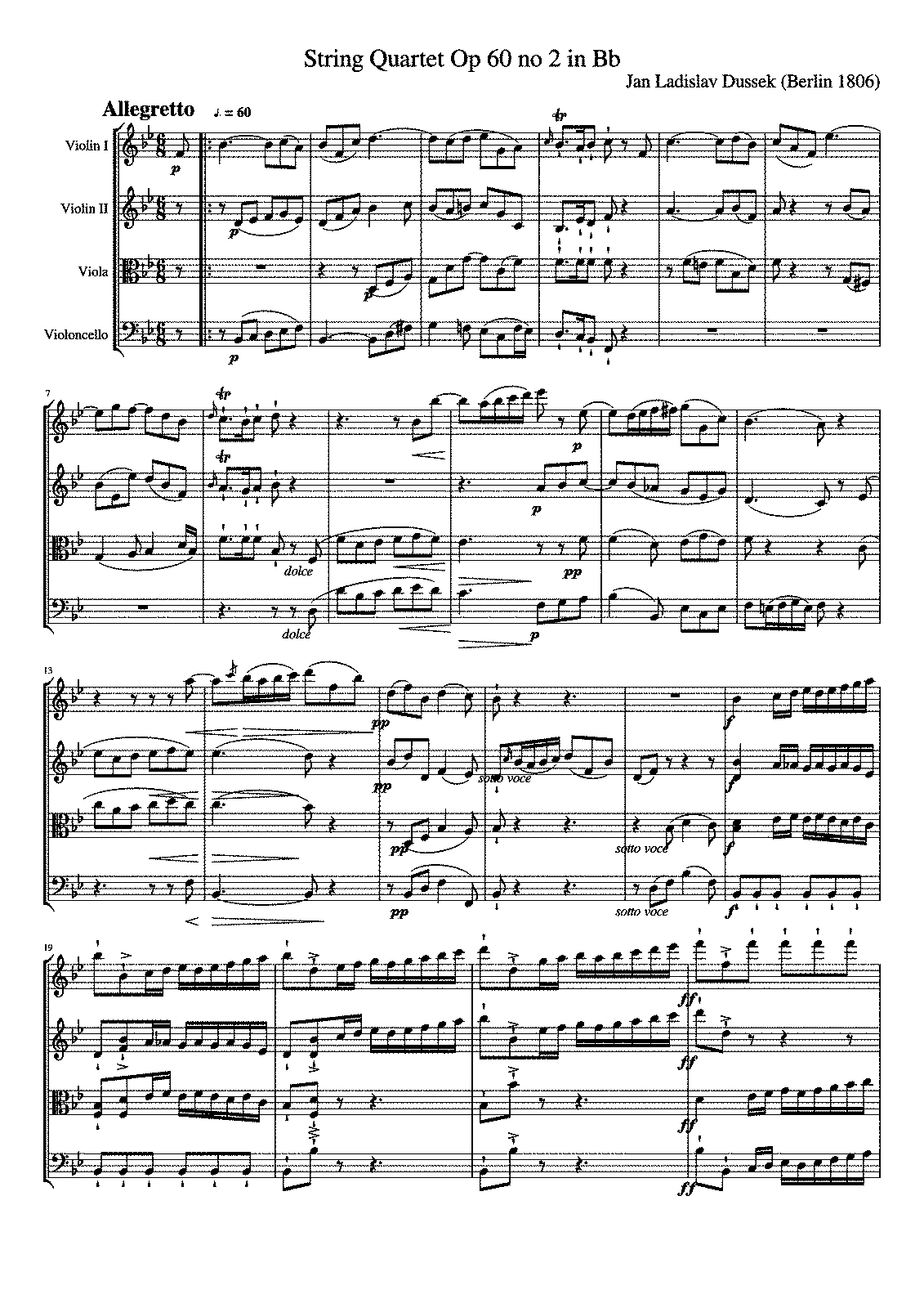 String Quartet in B-flat major, C.209 (Dussek, Jan Ladislav) - IMSLP