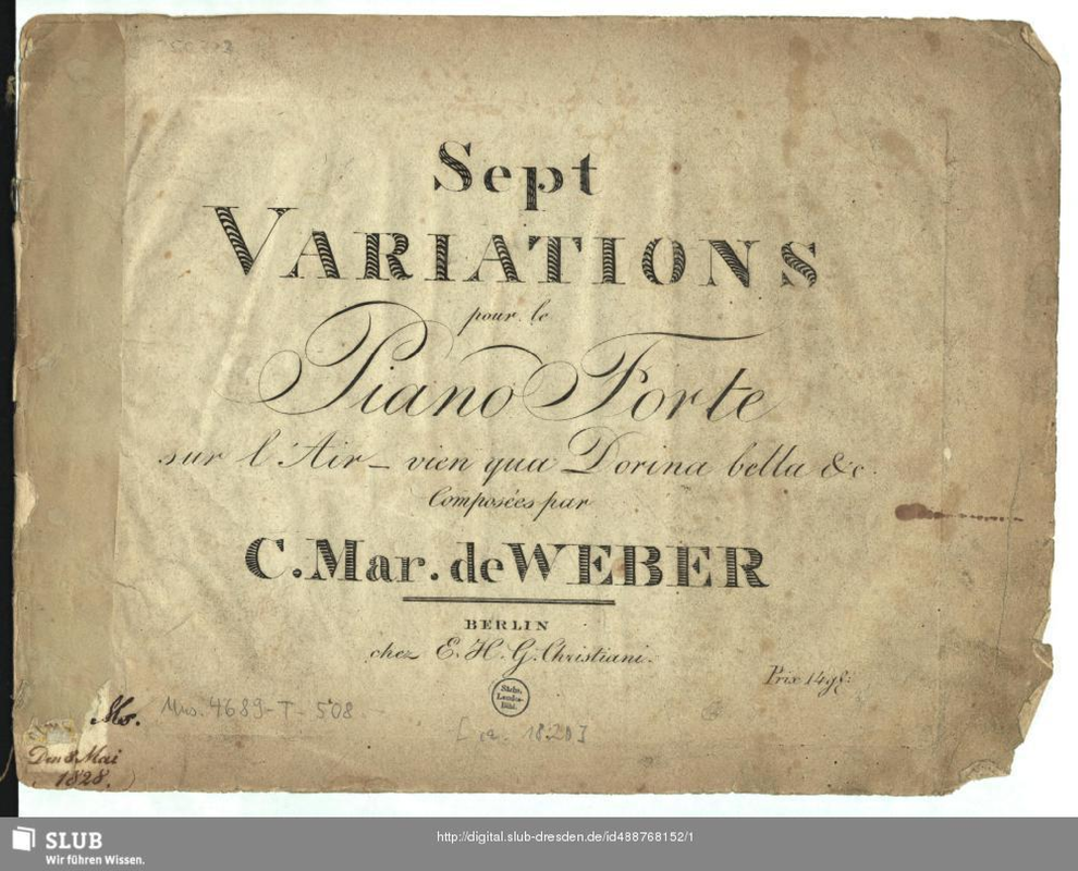 7 Variations sur l’air "Vien quà, Dorina bella"