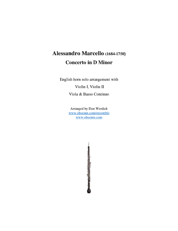 Oboe Concerto in D minor, S.Z799 (Marcello, Alessandro) IMSLP Free