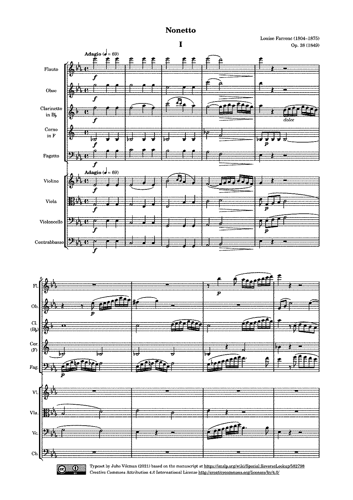 Nonet, Op.38 (Farrenc, Louise) - IMSLP: Free Sheet Music PDF Download