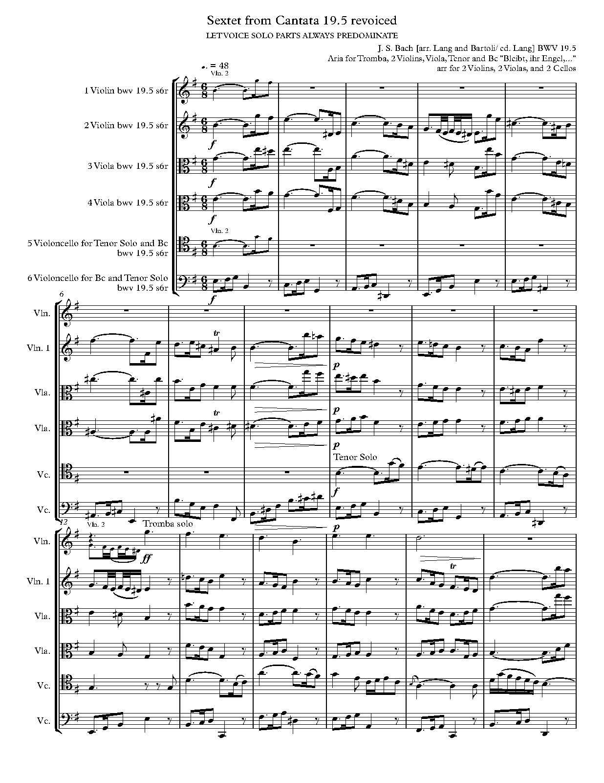 Es erhub sich ein Streit, BWV 19 (Bach, Johann Sebastian) IMSLP Free