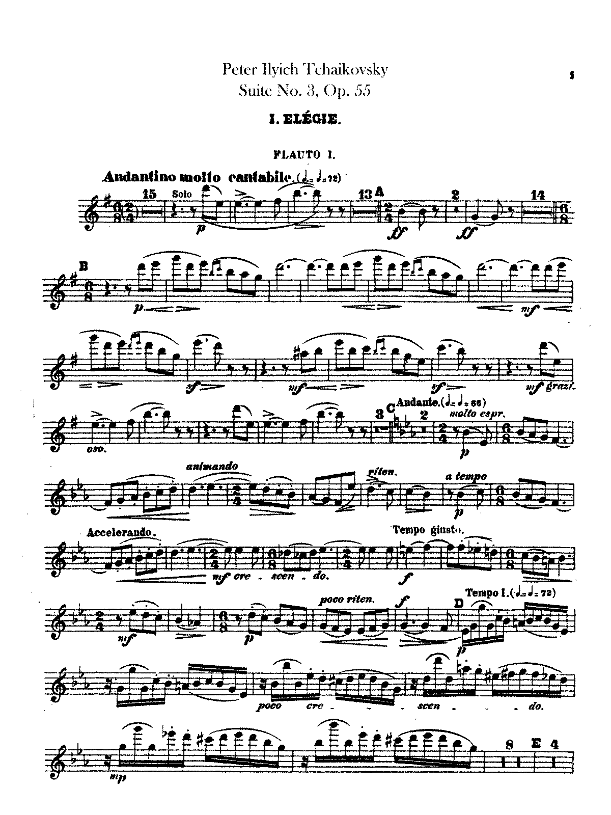 Соль мажор флейта. Чайковский 3 сюита. Ноты Чайковский времена года август партия для флейты.