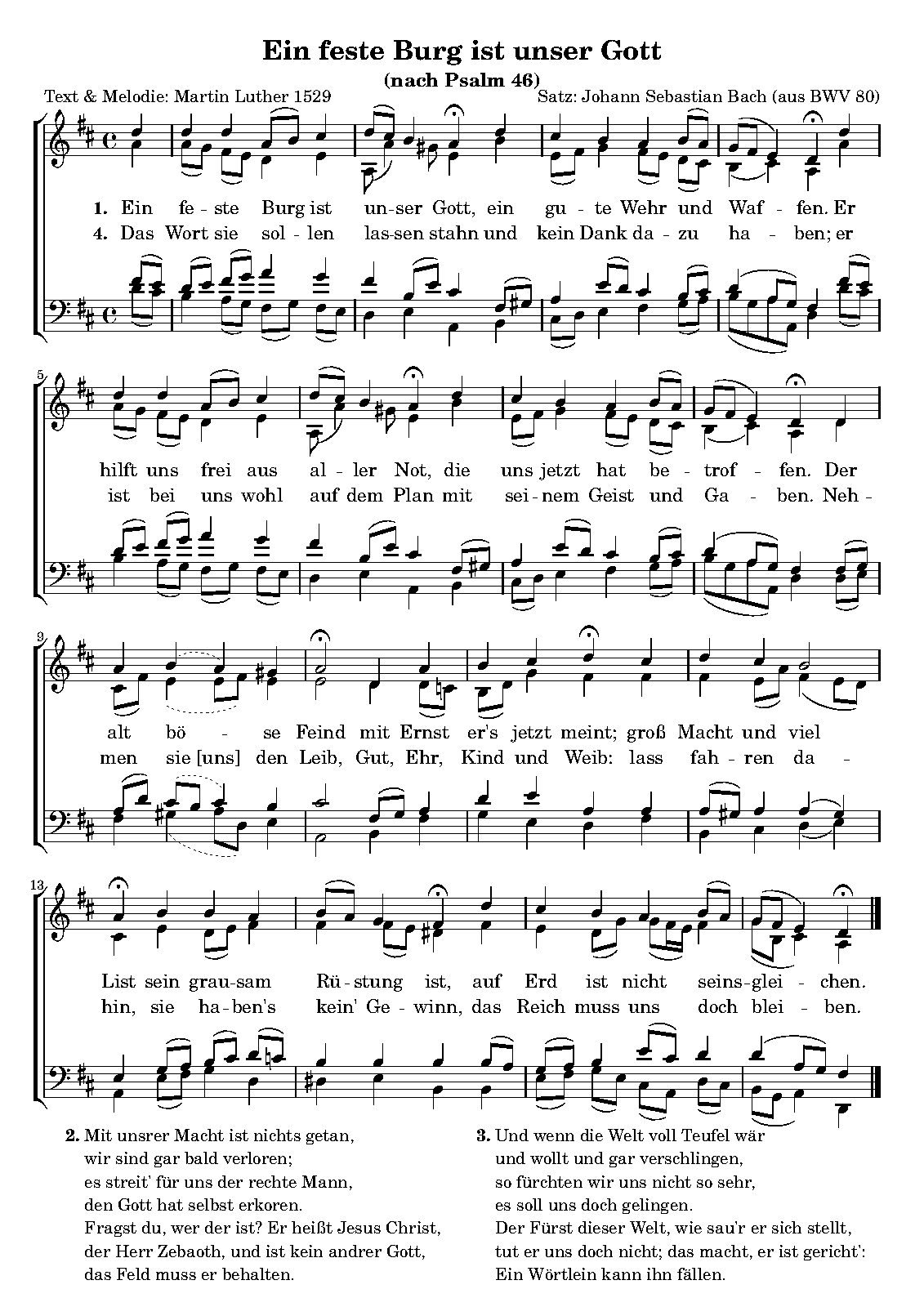 Ein feste Burg ist unser Gott, BWV 80 (Bach, Johann Sebastian) IMSLP Free Sheet Music PDF