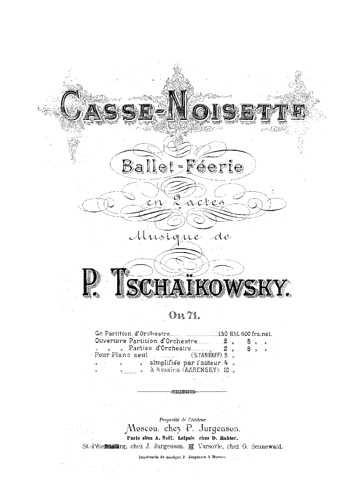 The Nutcracker (ballet), Op.71 (Tchaikovsky, Pyotr) IMSLP