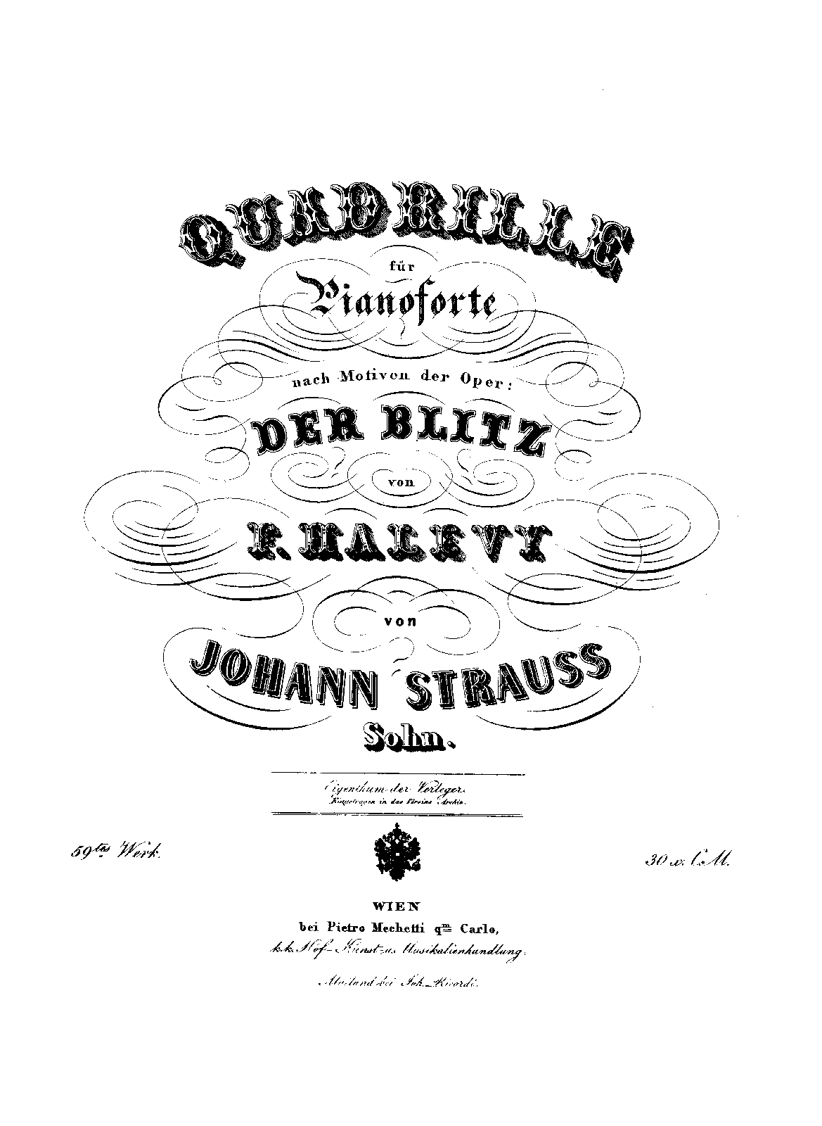 Quadrille nach Motiven der Oper 'Der Blitz', Op.59