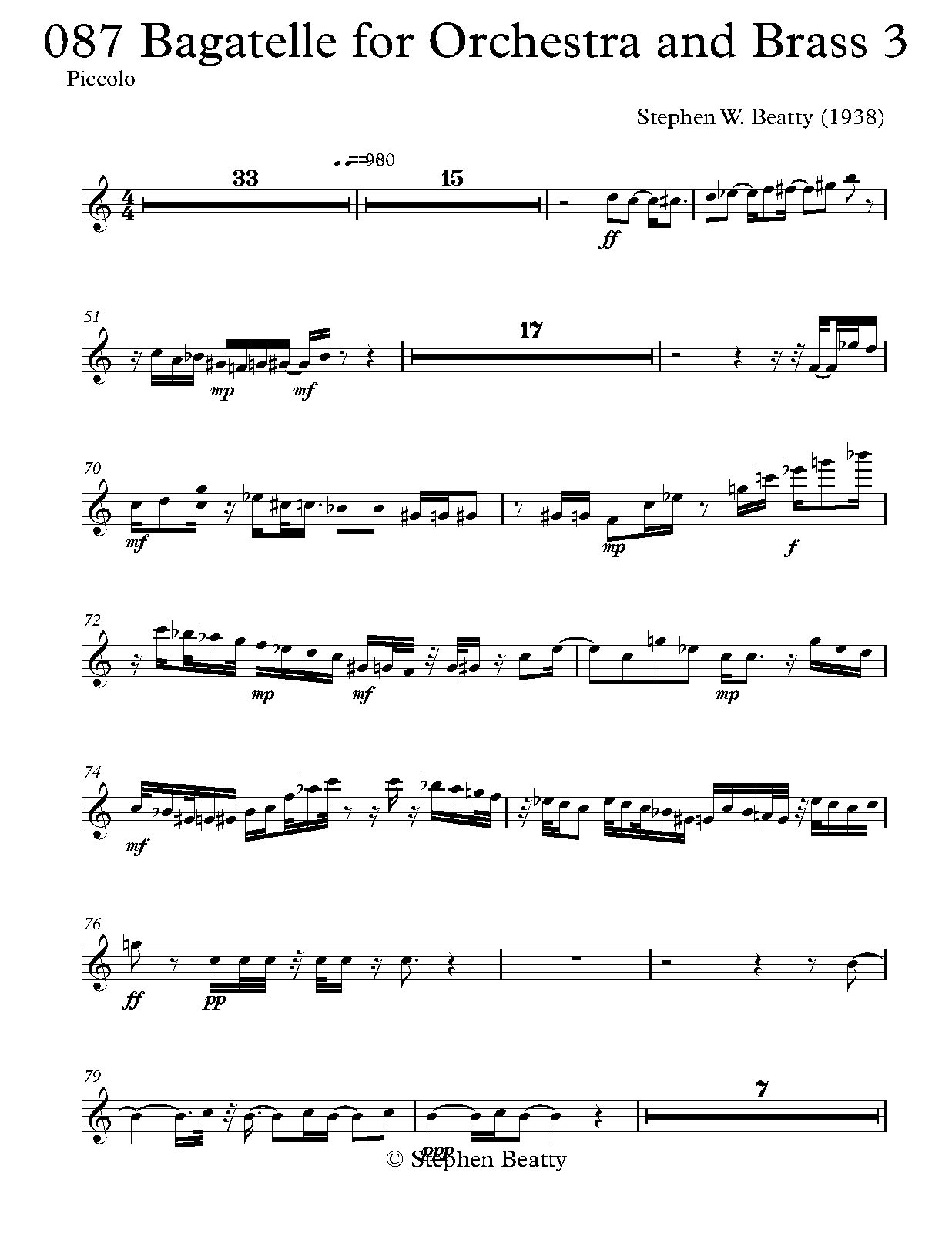 Bagatelle for Orchestra, Op.87 (Beatty, Stephen W.) IMSLP