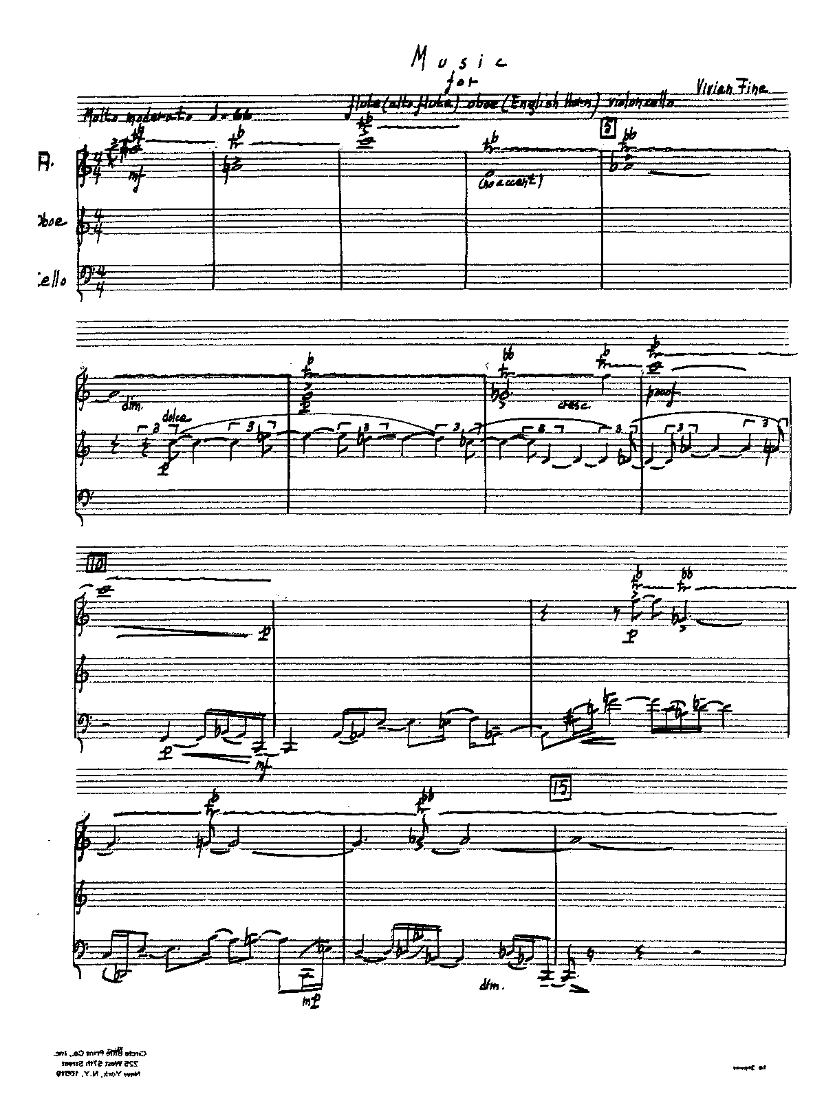 Music for Flute, Oboe and Cello (Fine, Vivian) IMSLP