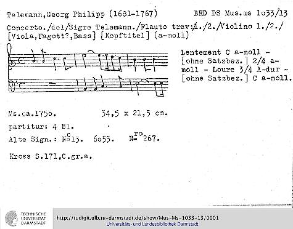 Concerto for 2 Flutes and Bassoon, TWV 53a1 (Telemann, Philipp
