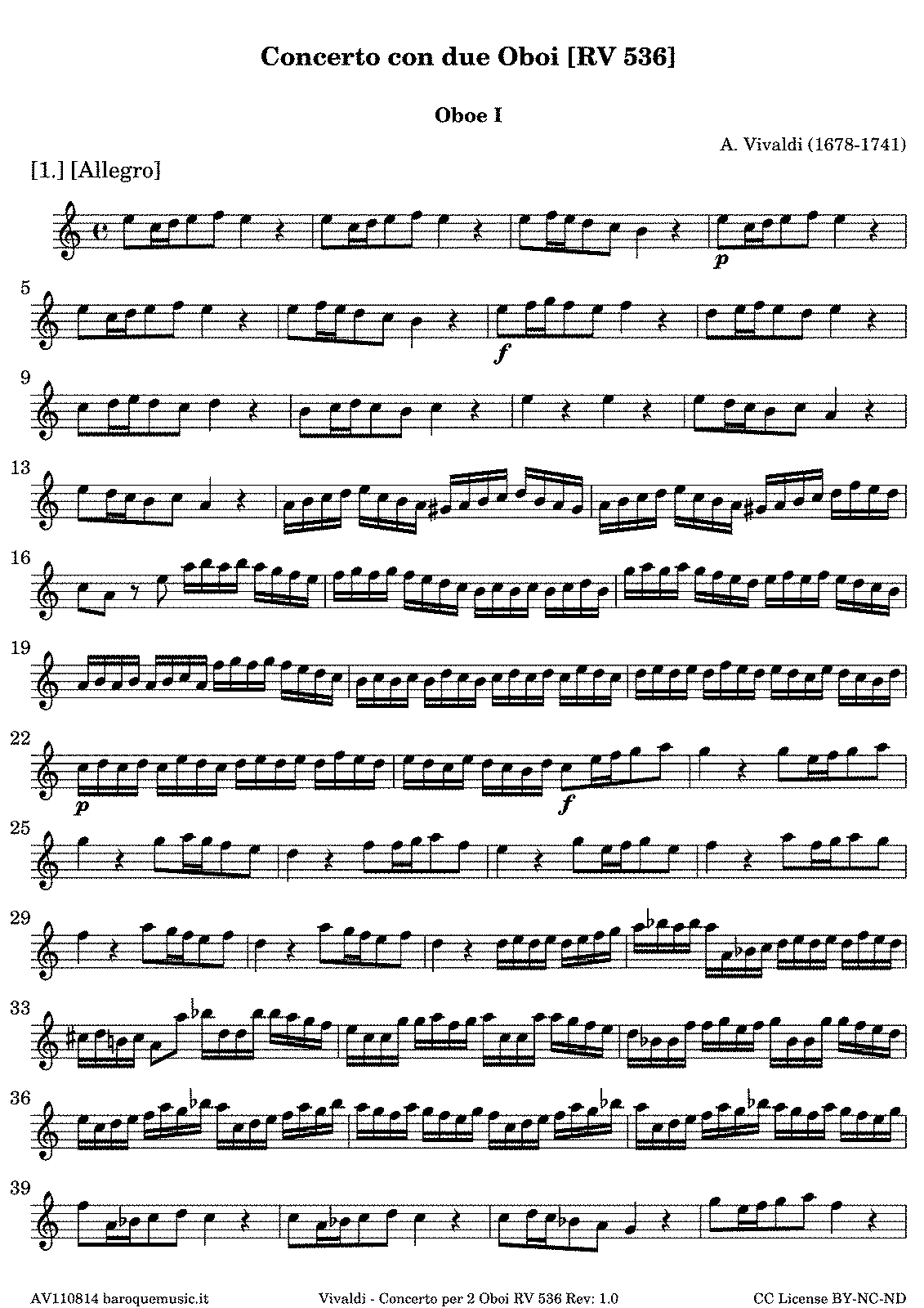 Concerto for 2 Oboes in A minor, RV 536 (Vivaldi, Antonio) - IMSLP